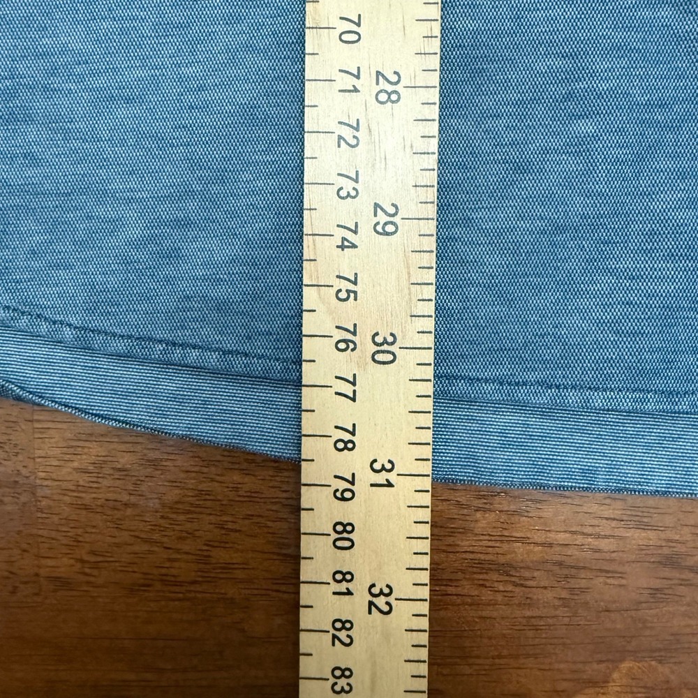 Lululemon Commission Shirt Mens XL Blue Heathered Long Sleeve Tech Button Down - Picture 7 of 9
